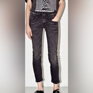 R13 Women's Black Washed Ankle Crop Jeans